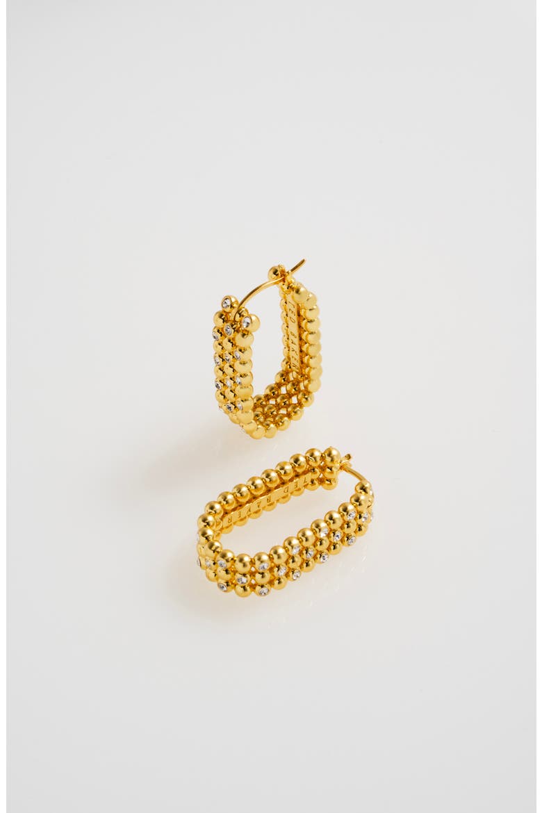 Bollie Crystal Bobble Hoop Earrings, Alternate, color, GOLD TONE / CLEAR CRYSTAL