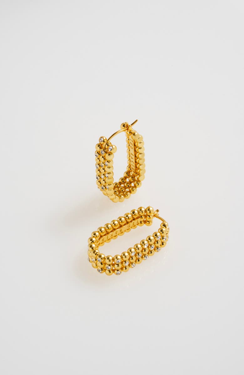 Ted Baker Bollie Crystal Bobble Hoop Earrings, Alternate, color, Gold Tone / Clear Crystal