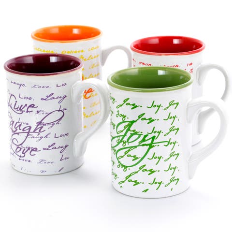 Inspirational Words 16 oz Mug 4 Assorted Designs