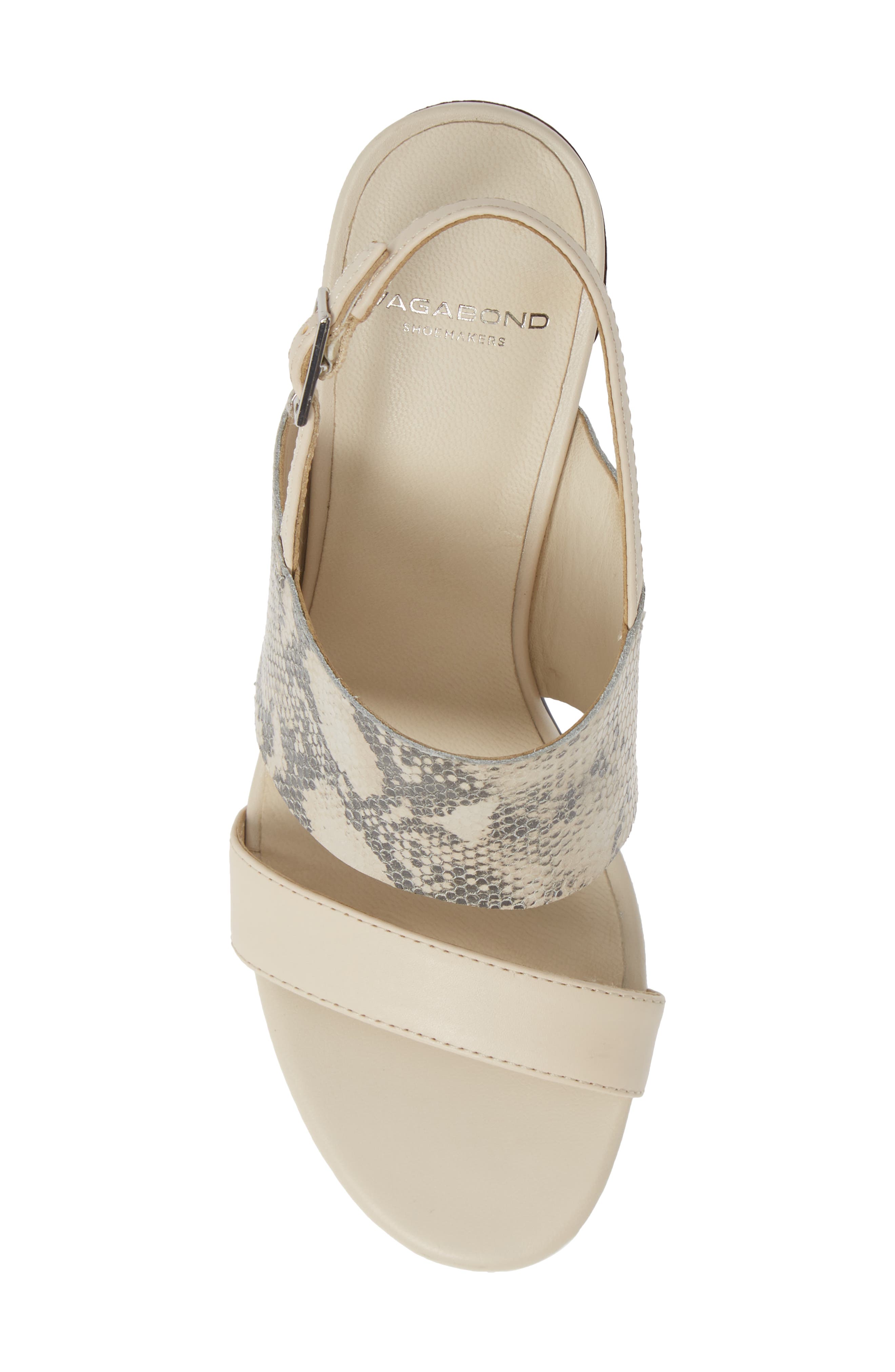 Vagabond Carol Snake Print Sandal, Alternate, color, SAND/ BLACK LEATHER