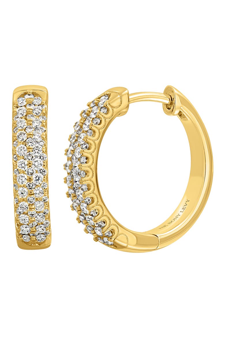 Diamond Huggie Hoop Earrings (Nordstrom Exclusive), Main, color, 18KY