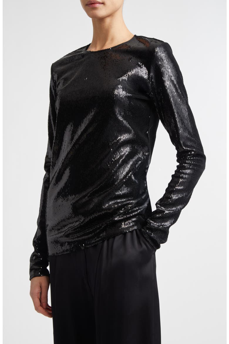Sequin Top, Alternate, color, BLACK