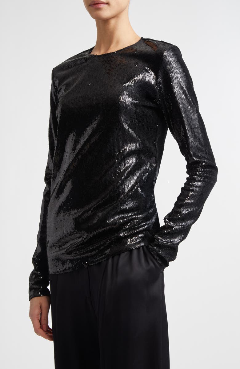 TOTEME Sequin Top, Alternate, color, Black