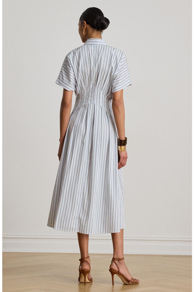 '70s Stripe Cotton Broadcloth Shirtdress, Alternate, color, BLUE/ MULTI