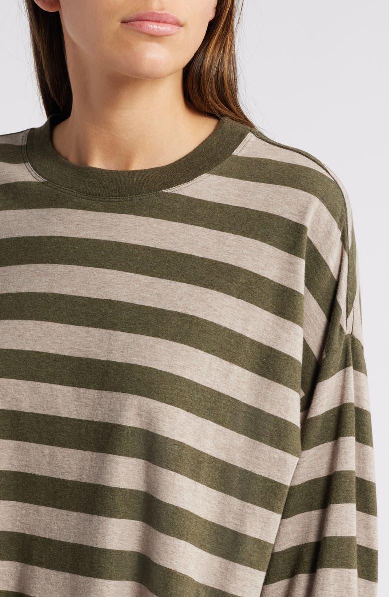 XÍRENA Honor Stripe Long Sleeve Cotton T-Shirt, Alternate, color, 