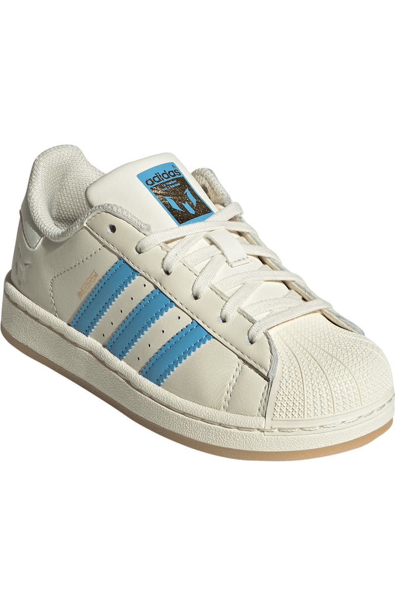 adidas Kids' Superstar Messi Sneaker, Main, color, Cream / Semi Blue / Gold