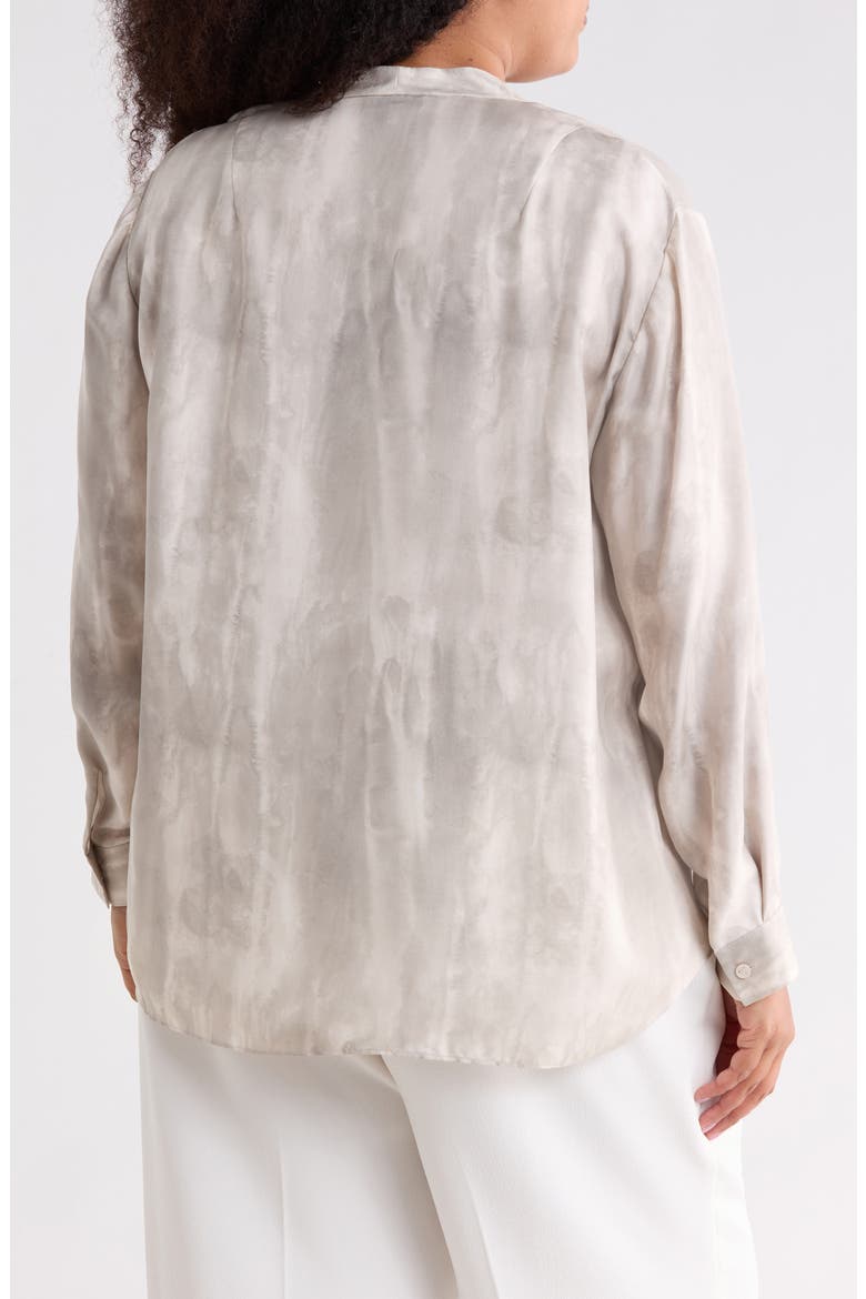 V-Neck Hidden Closure Silk Top, Alternate, color, PEARL MULTI