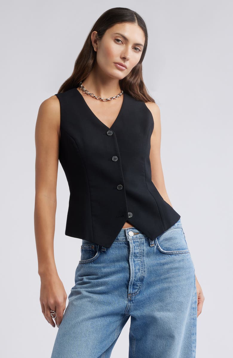 Open Edit The Icon Tailored Waistcoat, Main, color, Black