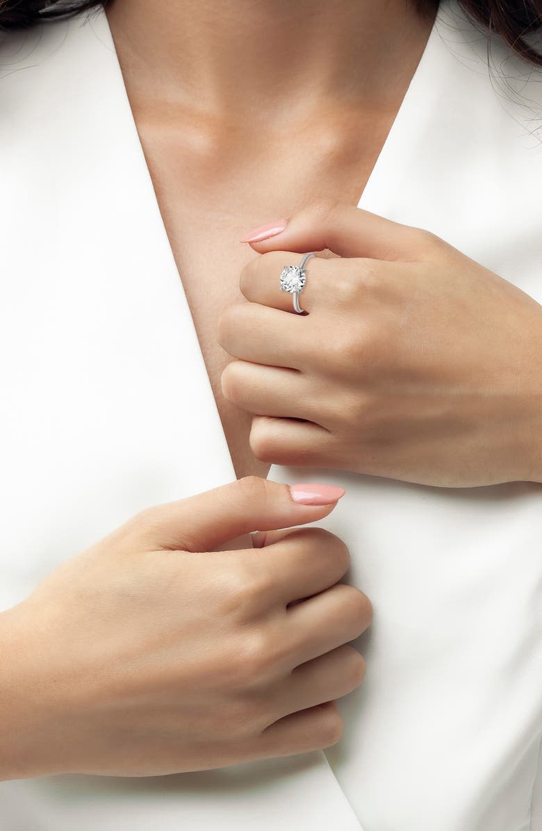 Crislu Brilliant Cut Cubic Zirconia Solitaire Ring, Alternate, color, 