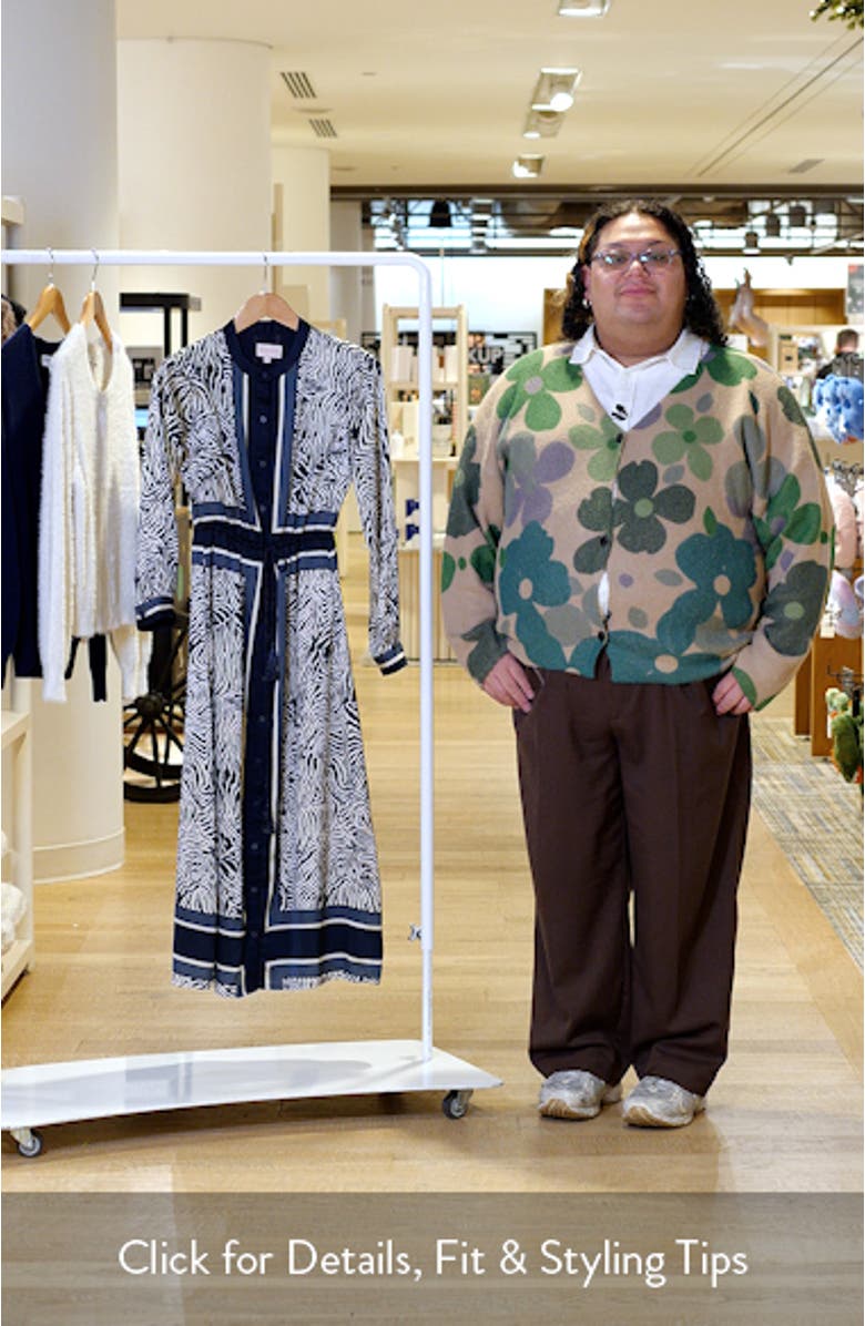 Coco Mixed Zebra Print Midi Shirtdress, sales video thumbnail