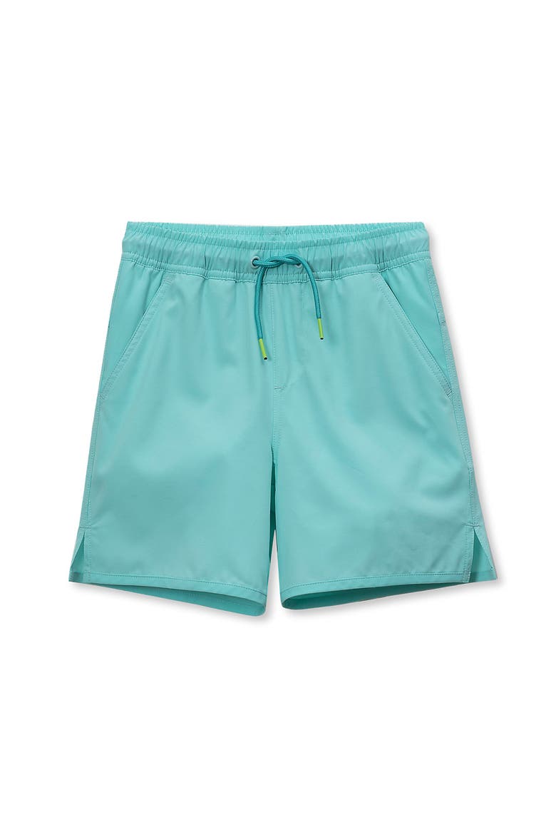Boys Chlorine Resistant Magic Print Hydroliner Sport Swim Trunks, Main, color, Aruba Blue