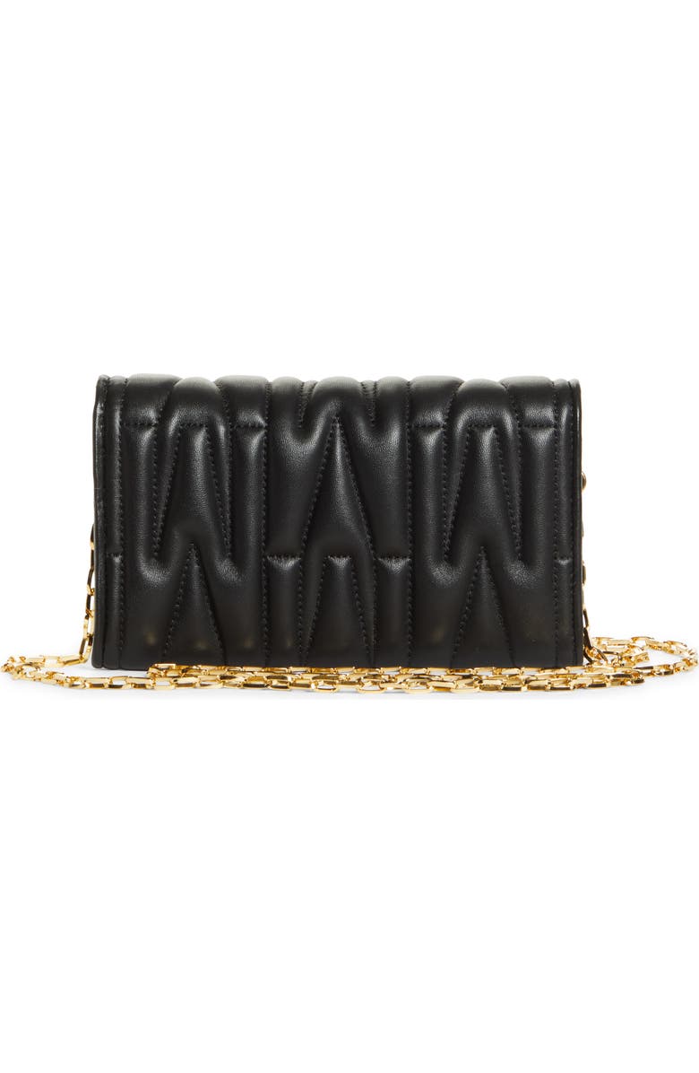 Moschino Matelassé Leather Wallet on a Chain, Alternate, color,