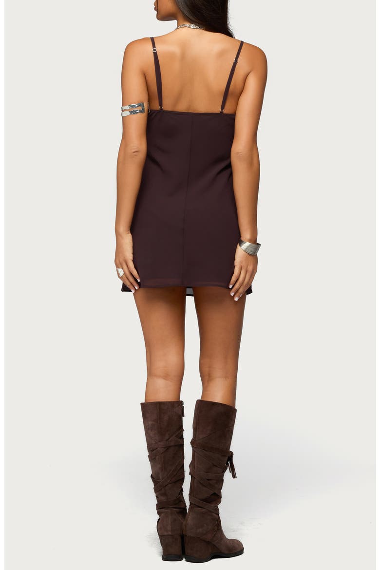 Raquelle Beaded Sleeveless Minidress, Alternate, color, BROWN