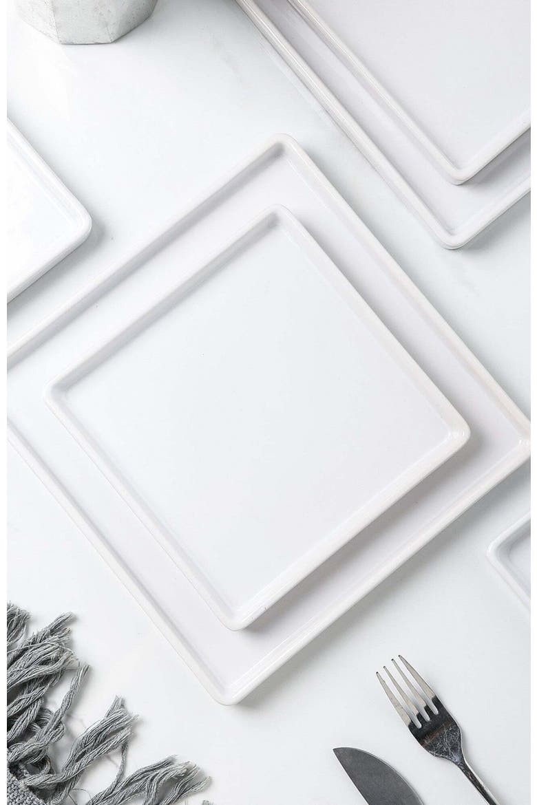 Grace Stoneware 4-Piece Salad Plate Set, Alternate, color, White