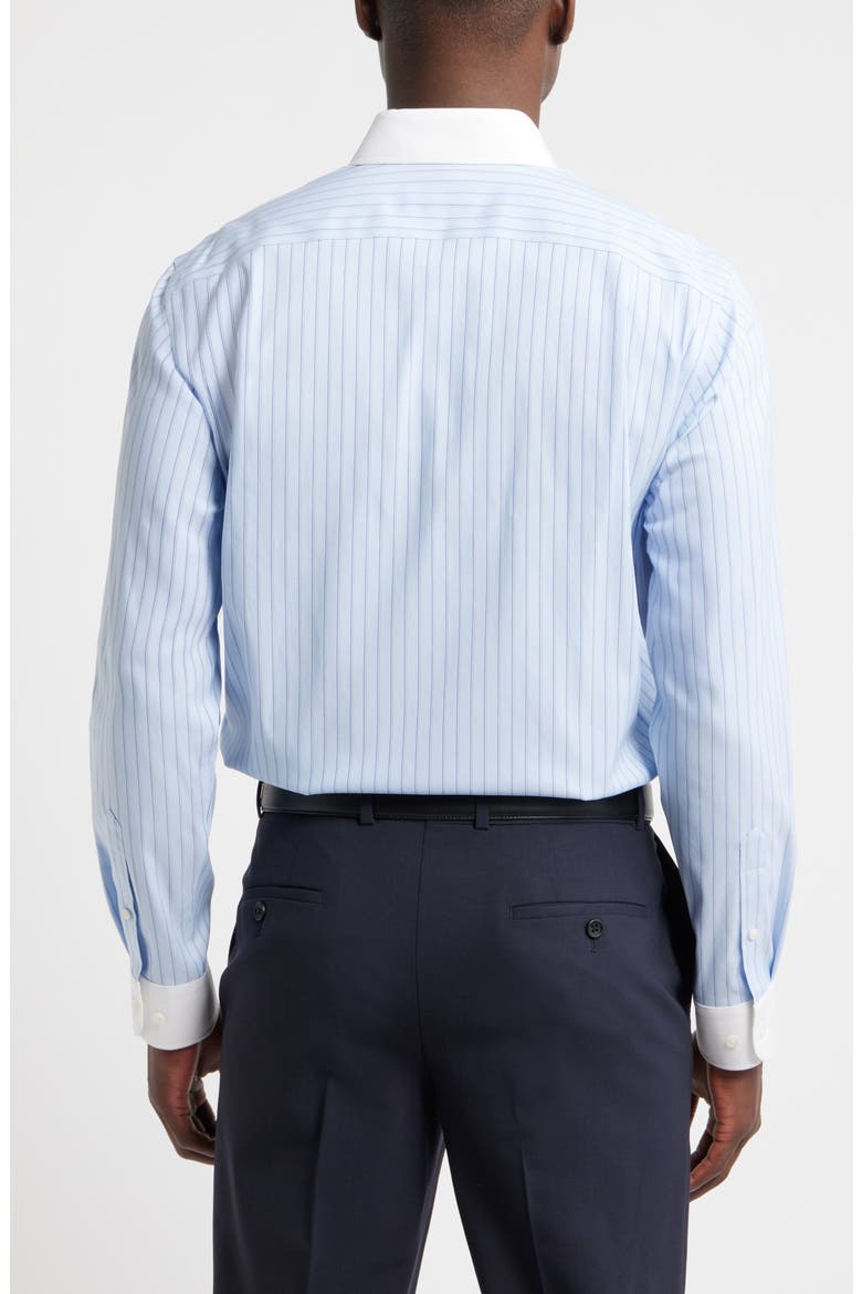 Trim Fit Stripe Premium Performance Twill Dress Shirt, Alternate, color, BLUE NICO STRIPE