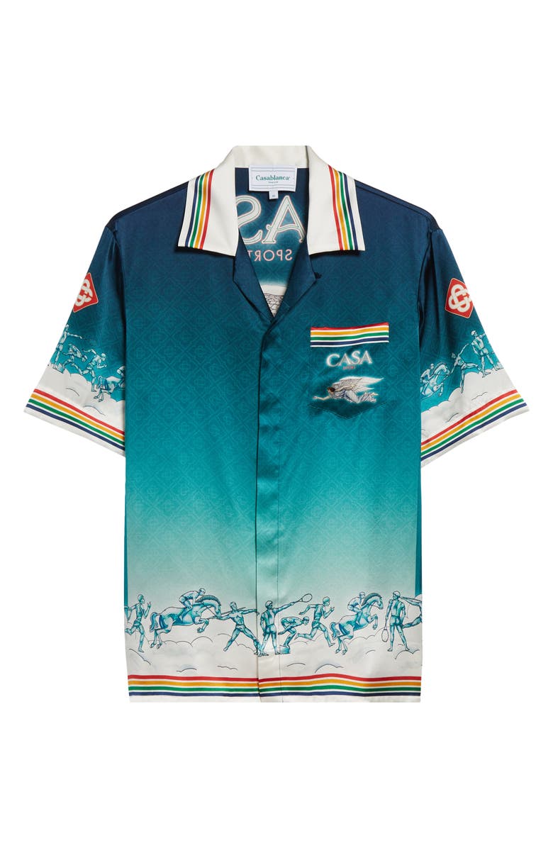 Casablanca La Déesse du Stade Silk Camp Shirt, Alternate, color, 