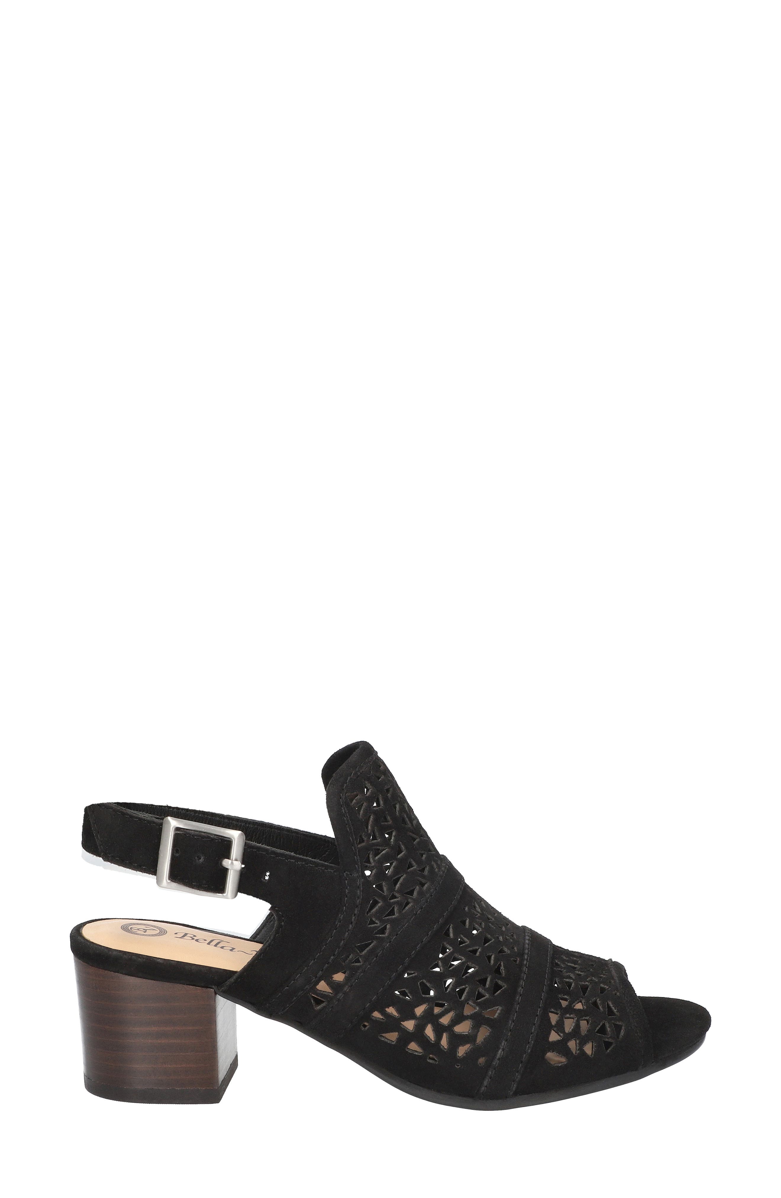 Bella Vita Marti Slingback Sandal, Alternate, color, Black Kidsuede Leather