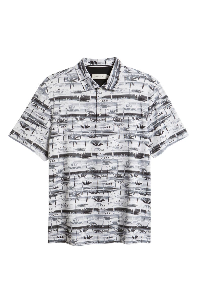 Bugatchi Hendrix Digital Abstract Print Pima Cotton Polo, Main, color, Cement