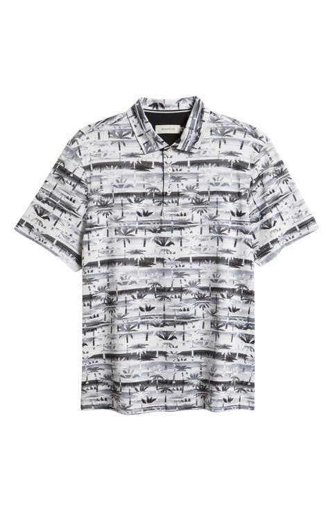 Hendrix Digital Abstract Print Pima Cotton Polo
