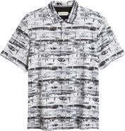 Bugatchi Hendrix Digital Abstract Print Pima Cotton Polo