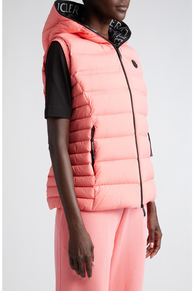 Aliterse Down Hooded Vest, Alternate, color, DESERT ROSE