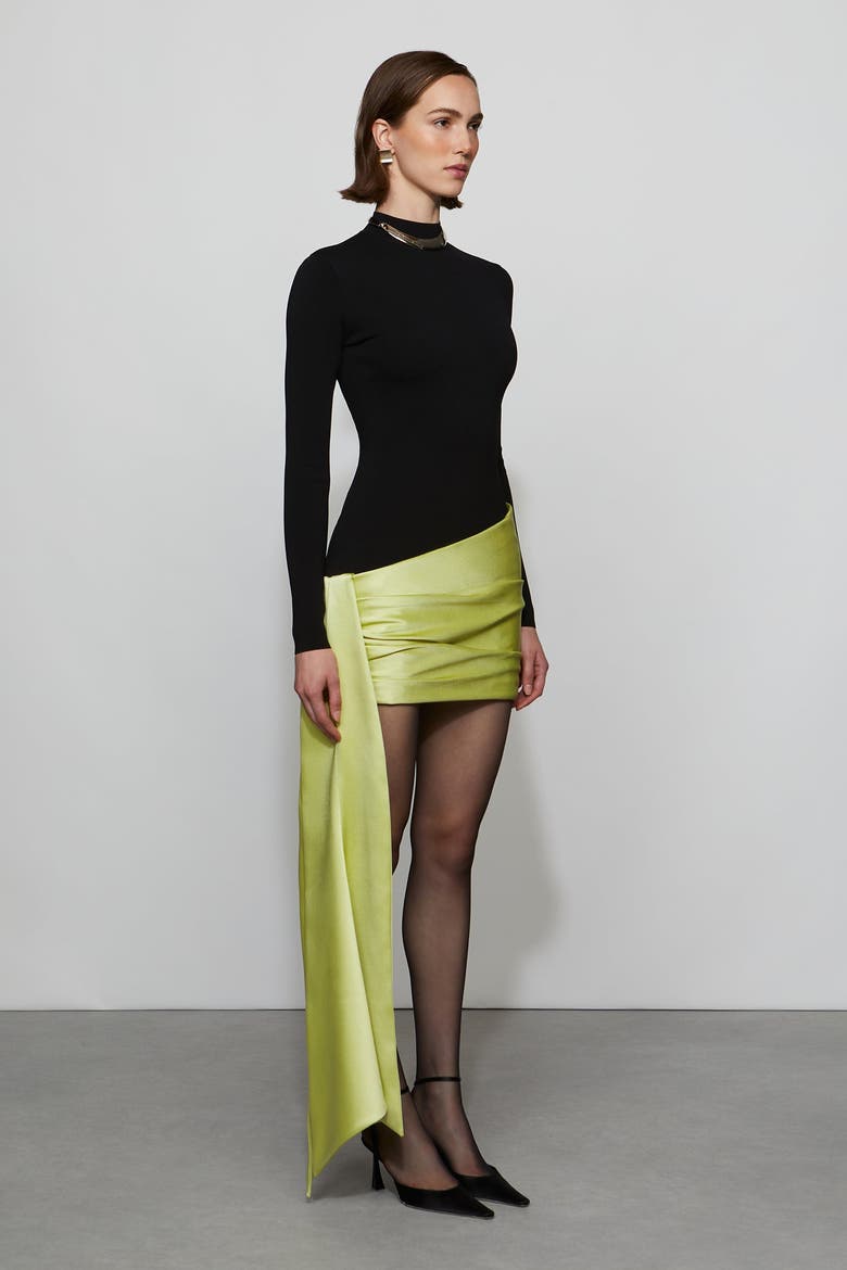 Simone Knit Combo Dress, Alternate, color, Black/Celery