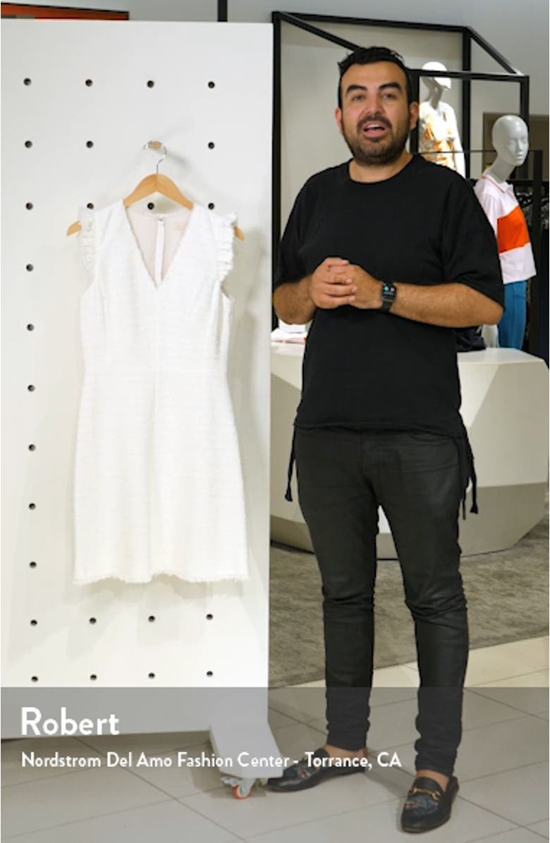 Tweed Stripe Sleeveless Fit & Flare Dress, sales video thumbnail