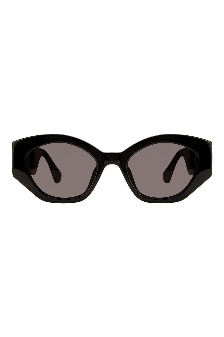 51mm Round Sunglasses, Main, color, BLACK/ SMOKE