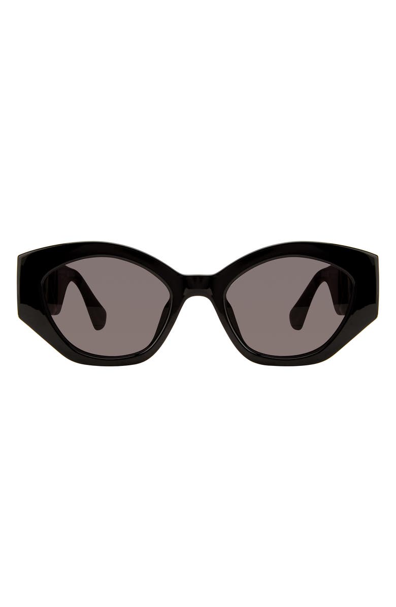 Kurt Geiger London 51mm Round Sunglasses, Main, color, Black/ Smoke