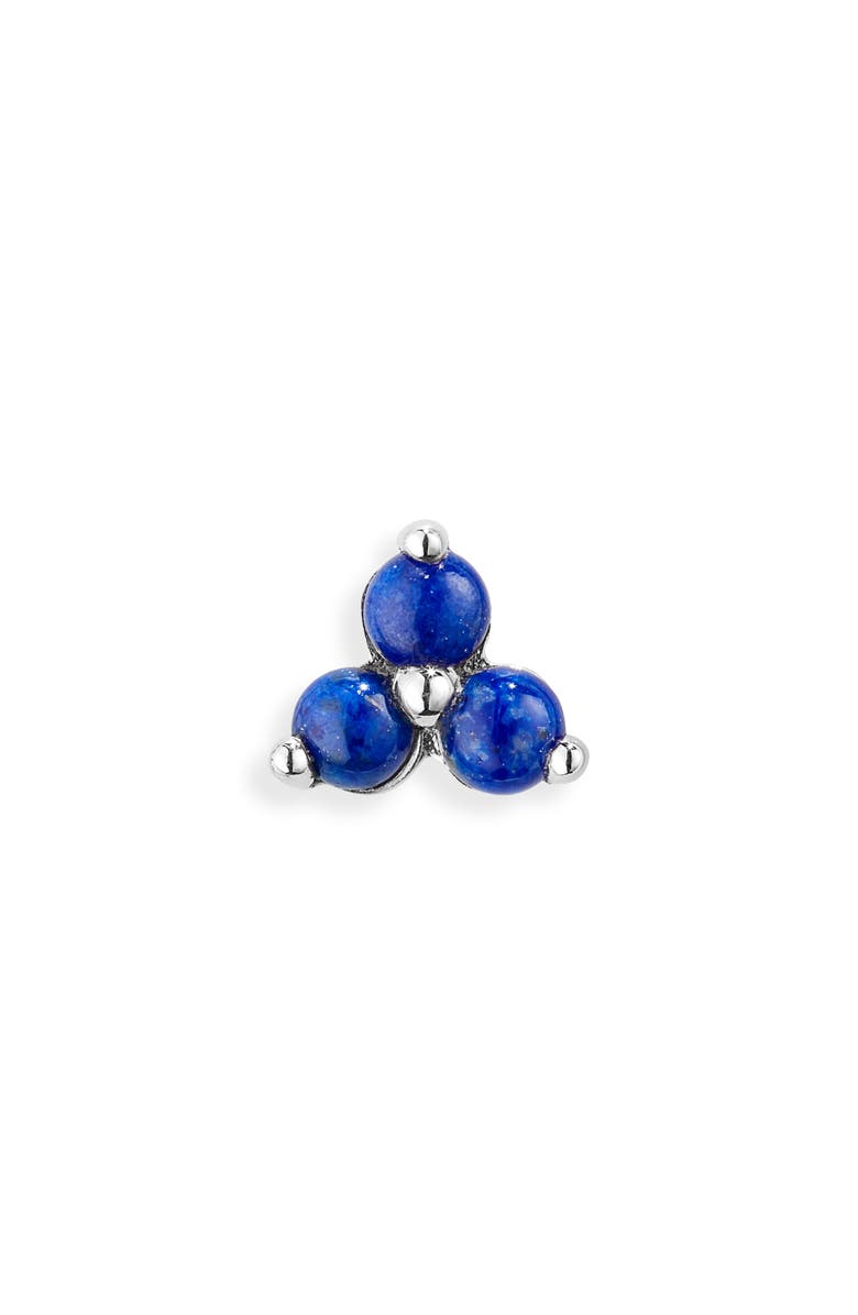 MARIA TASH Large Lapis Trinity Threaded Stud Earring, Main, color,