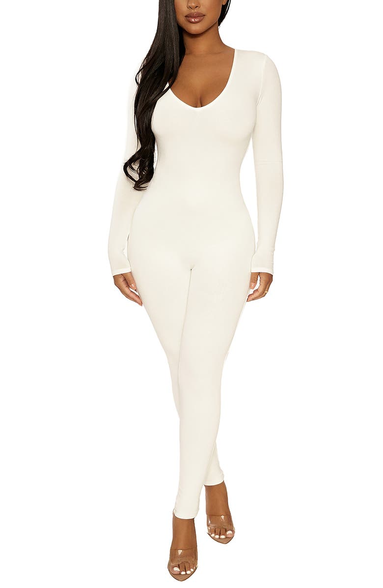 Naked Wardrobe All Body Long Sleeve Catsuit, Main, color,