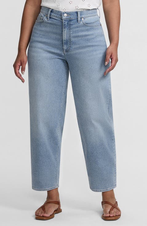 Recover High Rise Barrel Leg Ankle Jeans
