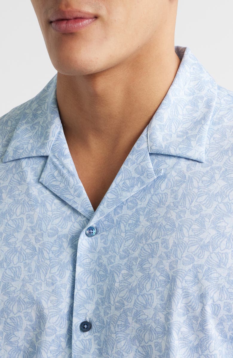 Bugatchi Cole OoohCotton<sup>®</sup> Floral Camp Shirt, Alternate, color, Air Blue