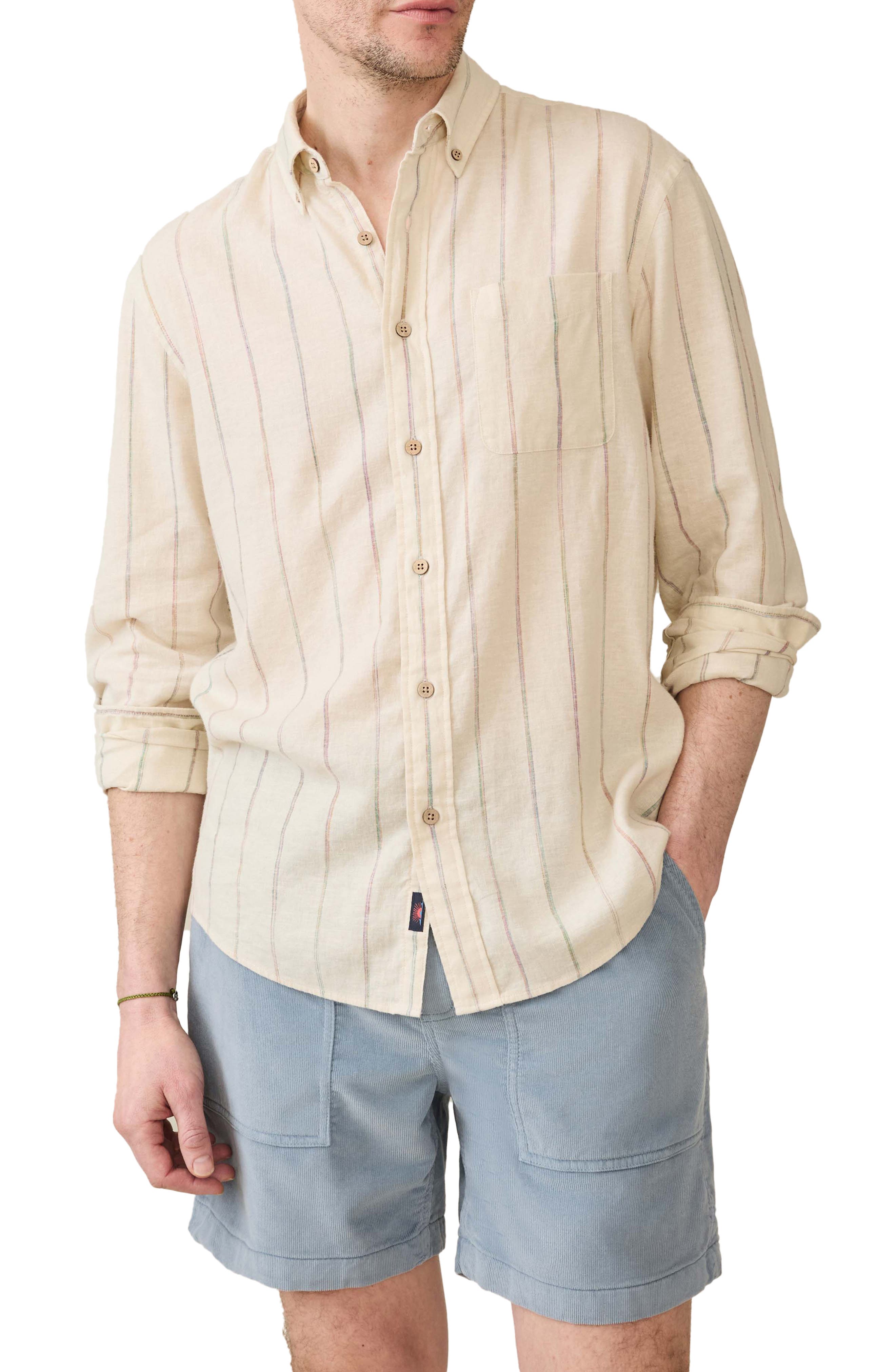 Faherty Breeze Linen Blend Button-Down Shirt