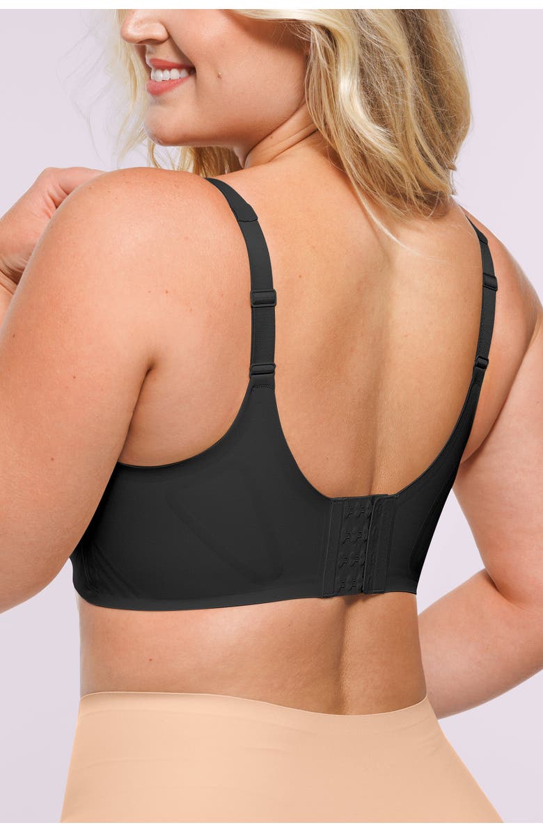 Shapellx FitSense Wireless V-Neck Bra, Alternate, color, Jet Black