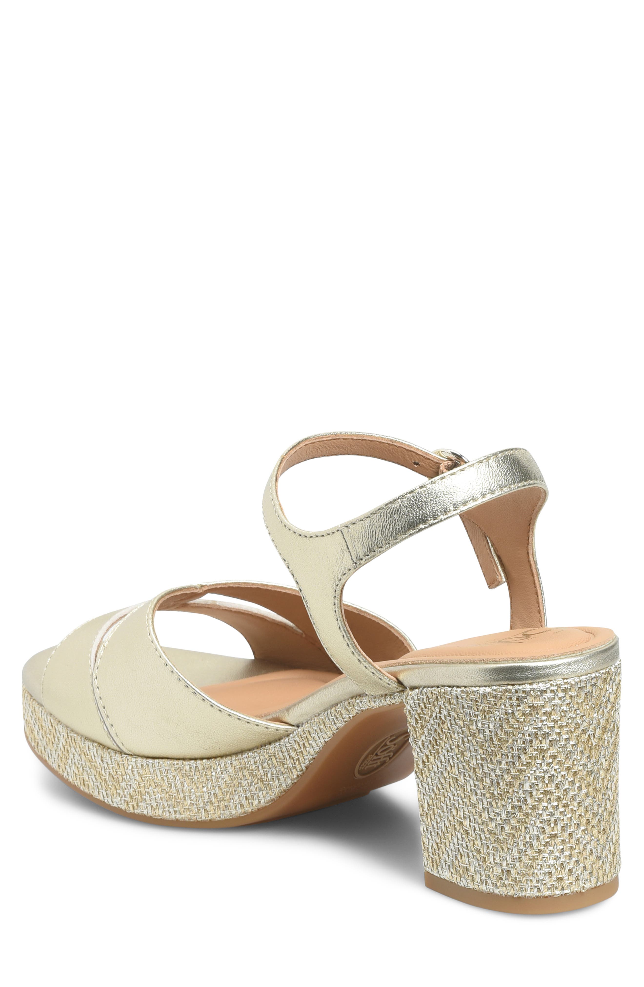 Lucille Ankle Strap Platform Sandal, Alternate, color, PLATINO