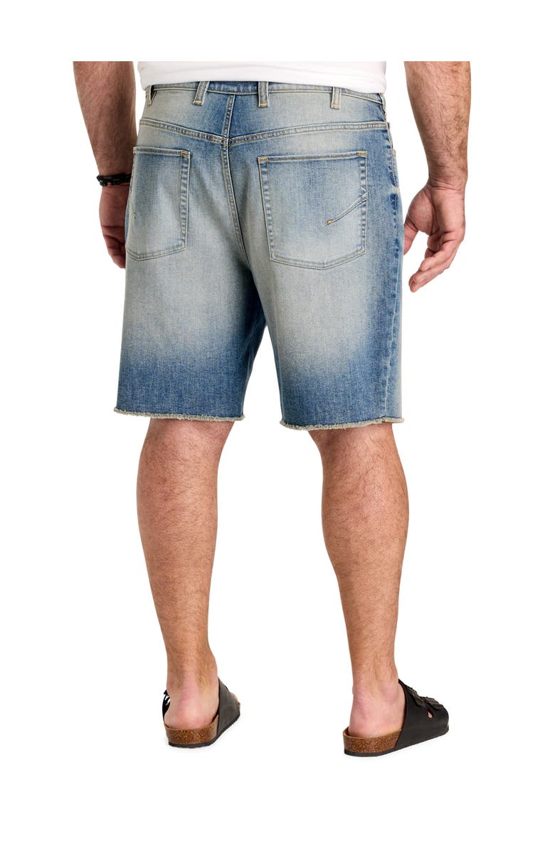 True Nation by DXL Big & Tall Distressed Denim Shorts, Alternate, color, Dirty Indigo