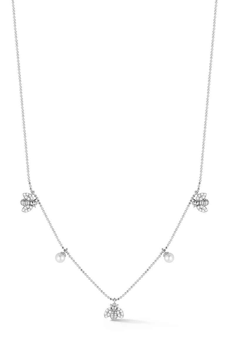 Sterling Silver Bee Necklace, Main, color, SILVER