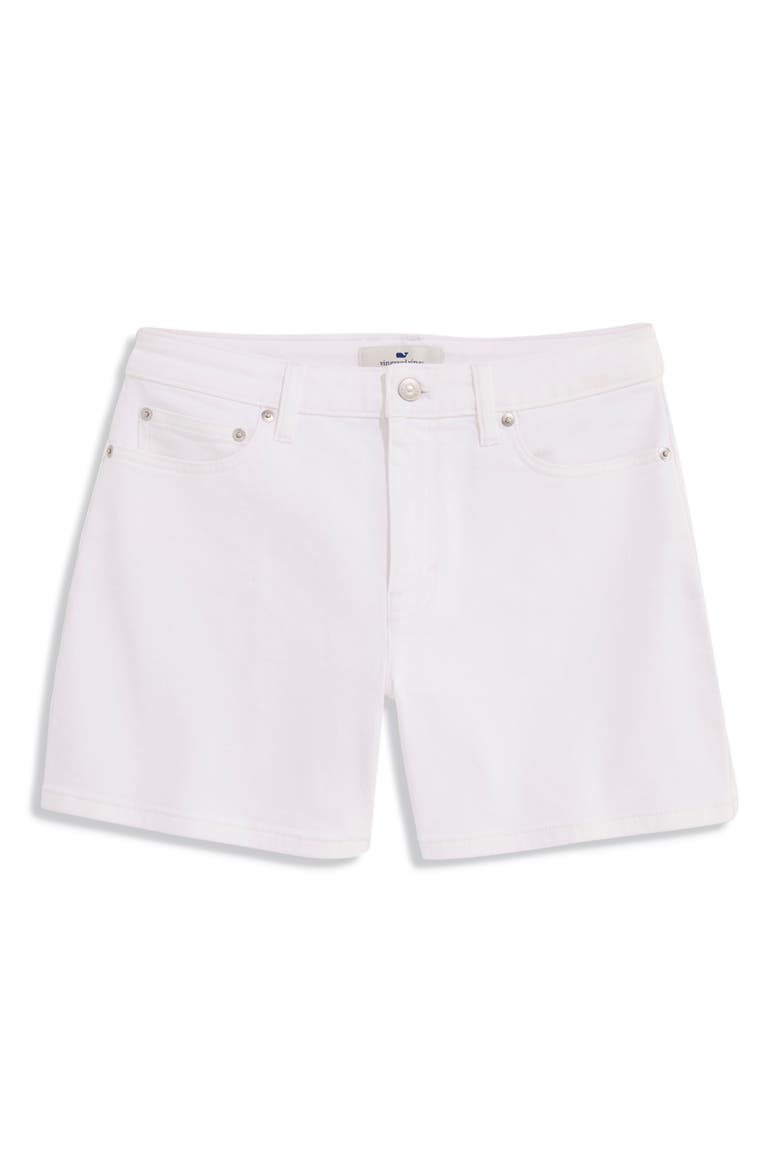 High Waist Denim Shorts, Alternate, color, WHITE CAP