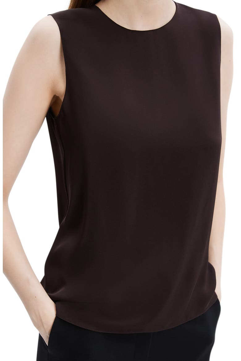 Sleeveless Silk Blouse, Alternate, color, HICKORY