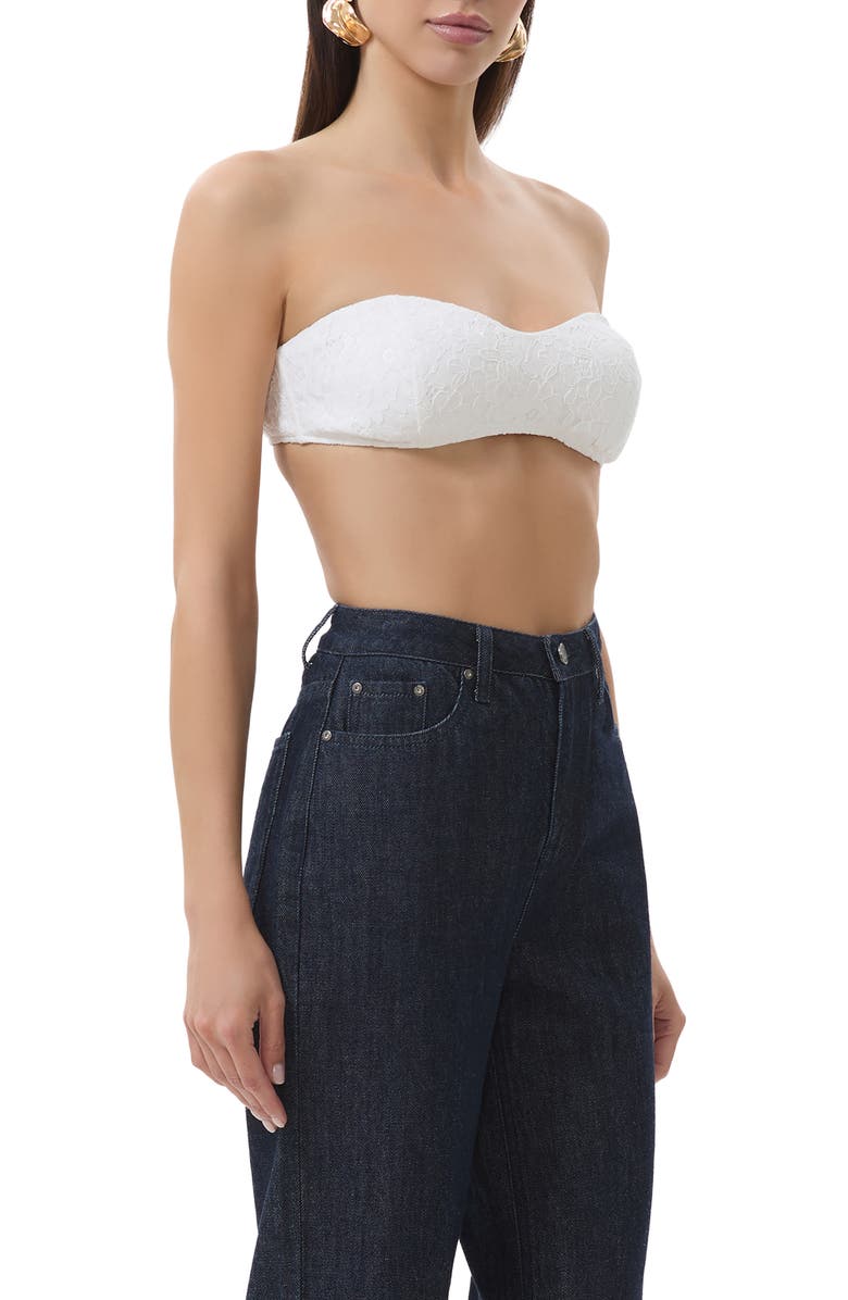 AFRM Ortiz Lace Bandeau Top, Alternate, color, Bright White
