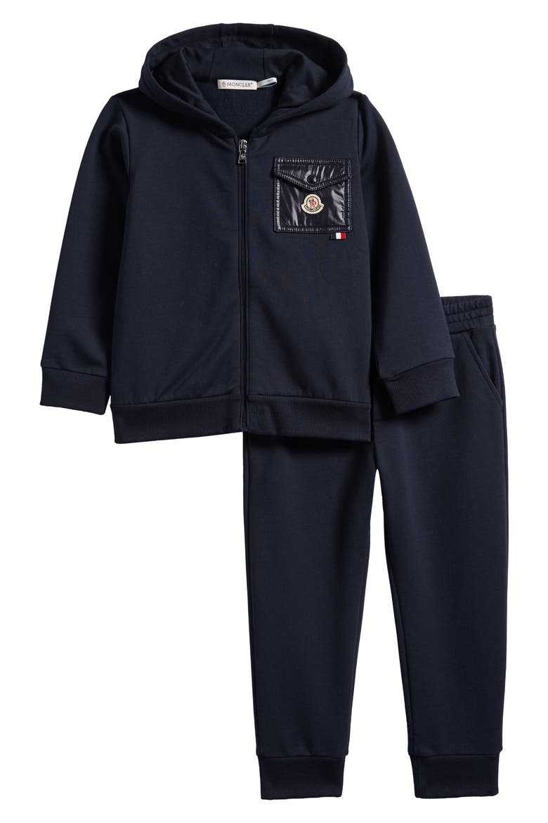 Kids' Contrast Pocket Hoodie & Joggers Set, Main, color, NAVY