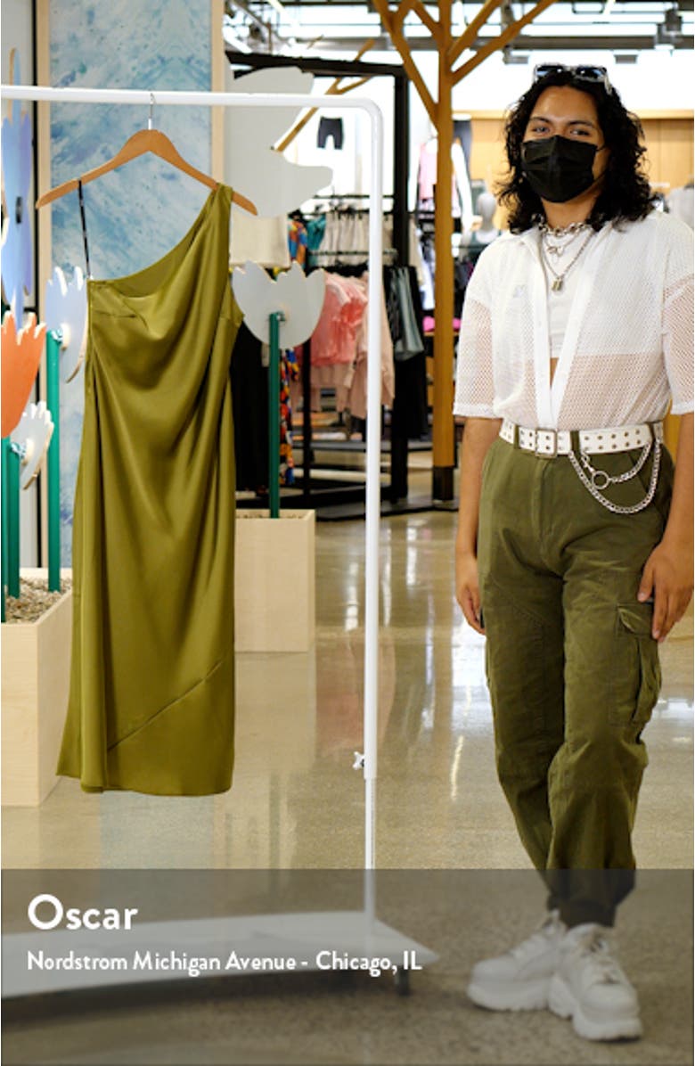 One-Shoulder Satin Midi Dress, sales video thumbnail