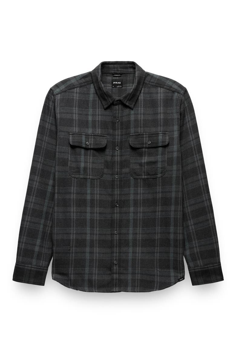 Westbrook Plaid Recycled Blend Button-Up Shirt, Alternate, color, COAL SHADOW