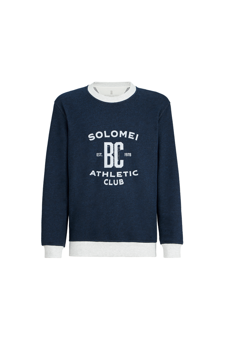Cotton French terry sweatshirt, Alternate, color, Navy Blue