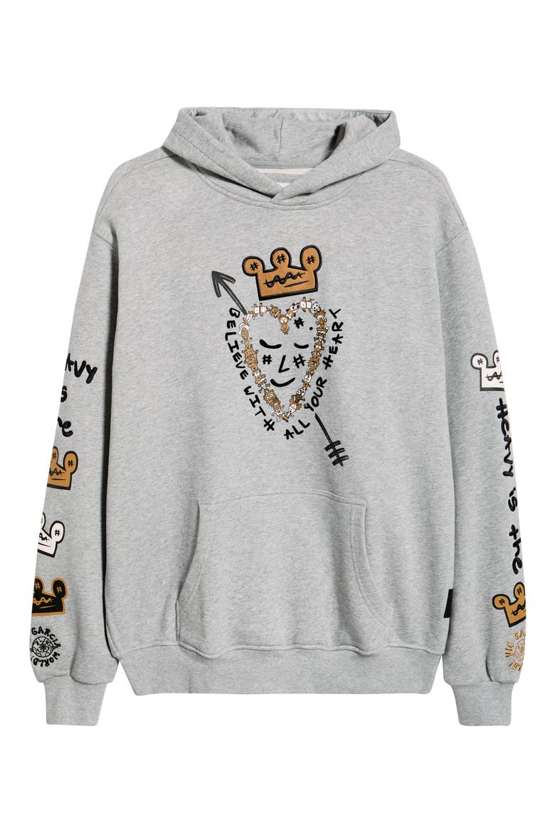 Heavy Is the Crown Graphic Hoodie, Alternate, color, HEATHER GRAY
