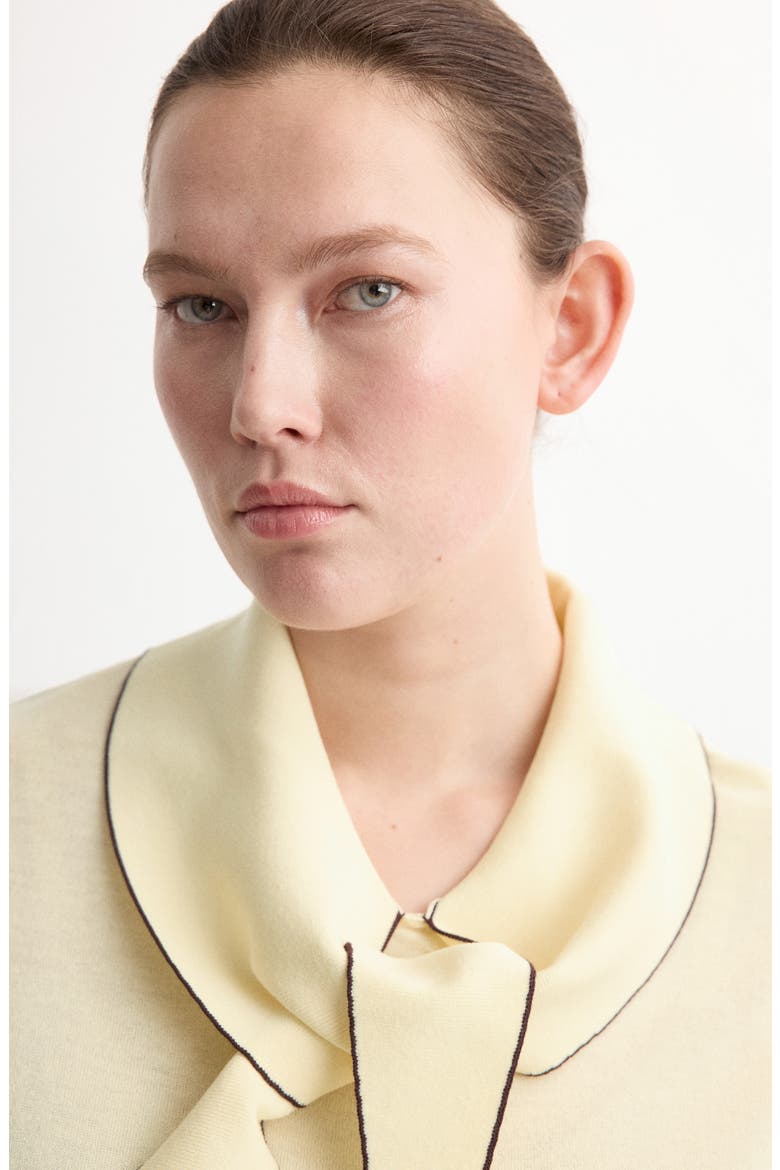 Bert Tie Neck Top, Alternate, color, PASTEL YELLOW