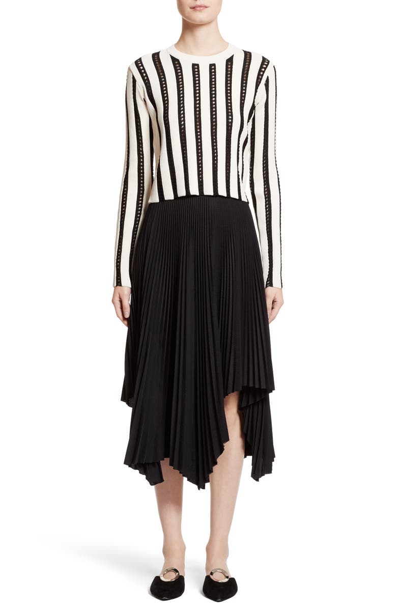 Proenza Schouler Crop Crewneck Sweater, Alternate, color,