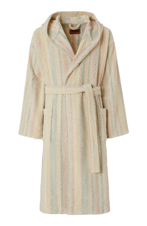 Missoni Home Harmony Chevron Cotton Terry Bathrobe In Multicoloured