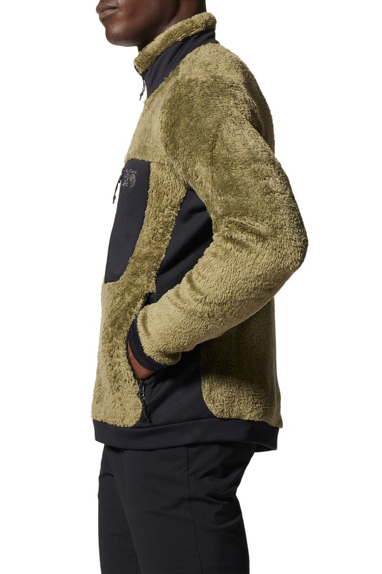 Polartec® High Loft Fleece Jacket, Alternate, color, COMBAT GREEN/ BLACK